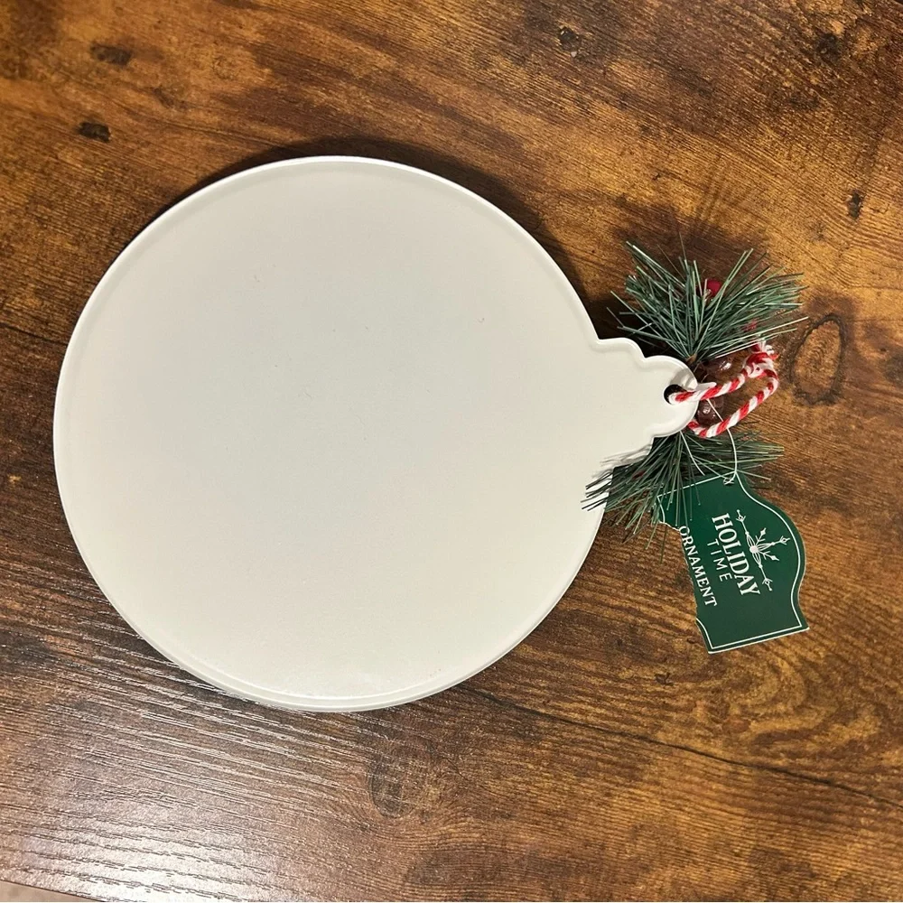 Holiday Sign with Santa Design - Red‎ and White NWT